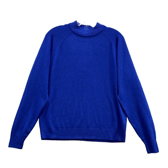 VTG Designers Originals Sweater Women's Large Royal Blue Minimalist 90s Corpcore - Picture 1 of 8